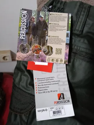 Pantalón caza Percussion impermeable térmico verde