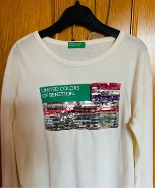 Camiseta Benetton 11-12 años lentejuelas