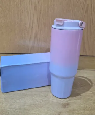Vaso térmico degradado rosa y azul