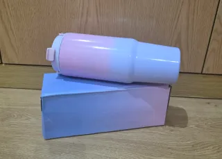 Vaso térmico degradado rosa y azul