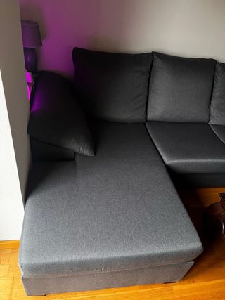 Sofá Chaise Longue Gris Tela