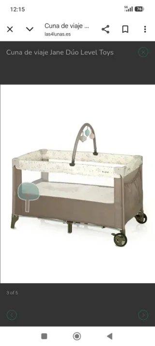 Cuna de viaje Jane Dúo Level Toys