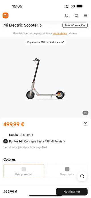 Xiaomi Mi Electric Scooter 3 Blanco Patinete Elect
