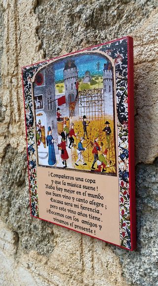 Cuadro con poema sobre el vino