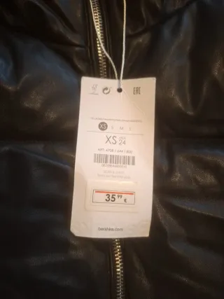 Chaleco Bershka Negro Con Capucha XS