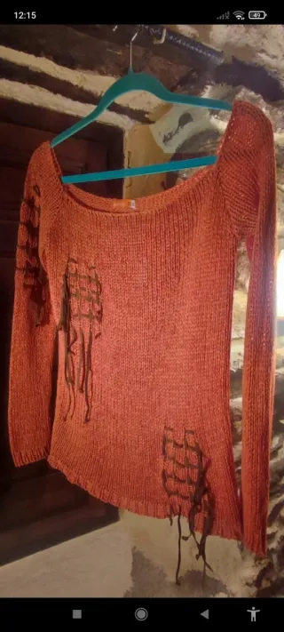 Jersey Bershka calado cuero