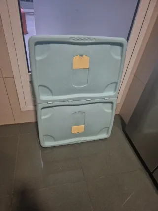 Caja de almacenamiento 100L azul y amarilla