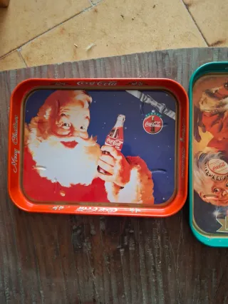 2 Vassoi Coca-Cola Babbo Natale