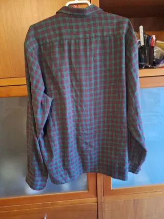 Camisa cuadros verde y granate
