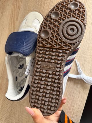 NUEVOS Adidas Samba LT Mujer Talla 38 Beige/Azul