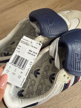 NUEVOS Adidas Samba LT Mujer Talla 38 Beige/Azul