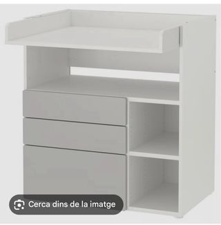 Cambiador bebé blanco y gris