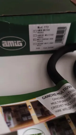 Gancho Multiusos Negro AMIG 24298 Pack 5 Uds.