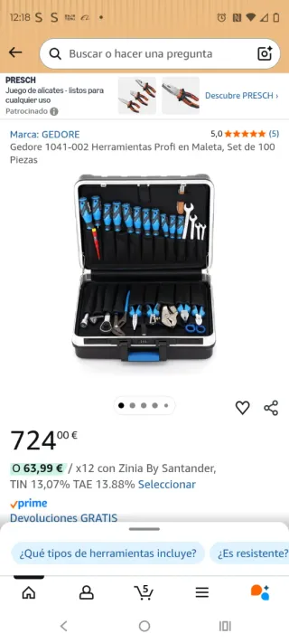 Maletín herramientas Gedore 1041-001