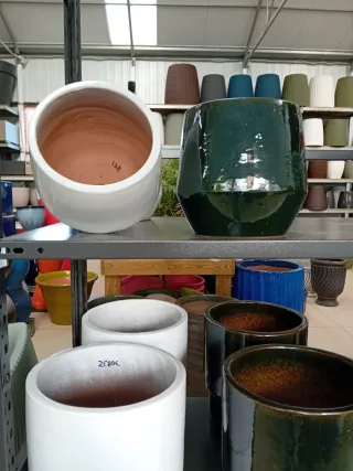 Maceta esmaltada cerámica