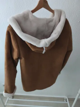 Abrigo niña marrón y blanco talla 15-16