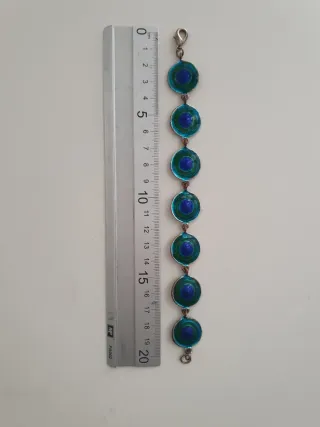 Pulsera Vintage Art Deco Azul y Verde