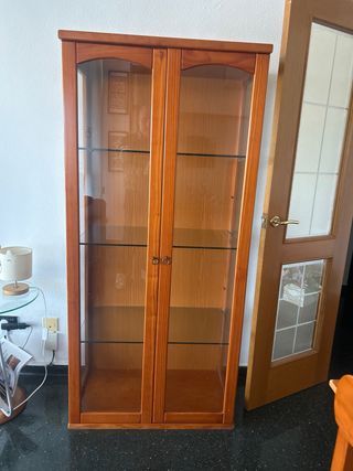 Comedor completo madera y cristal