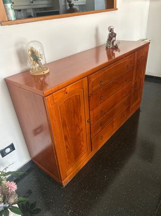 Comedor completo madera y cristal