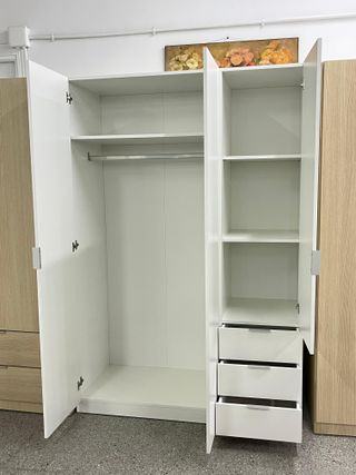 OFERTA! Armario blanco con 3 puertas + 3 cajones