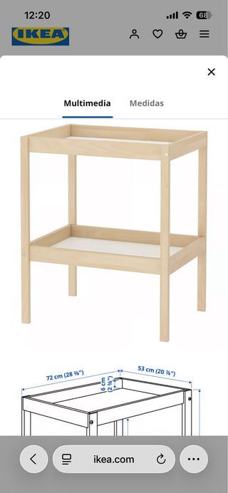 Cambiador bebé IKEA madera