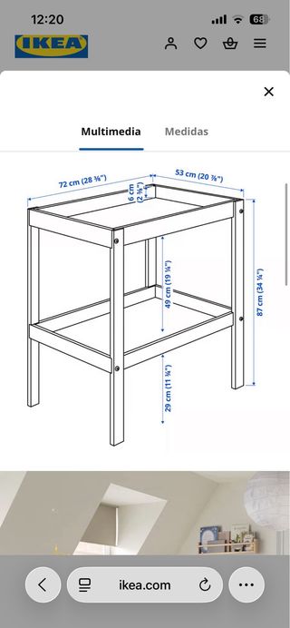 Cambiador bebé IKEA madera