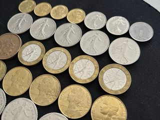 Lote 32 monedas vintage Francia 1960-1990