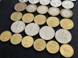 Lote 32 monedas vintage Francia 1960-1990