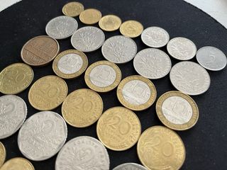 Lote 32 monedas vintage Francia 1960-1990