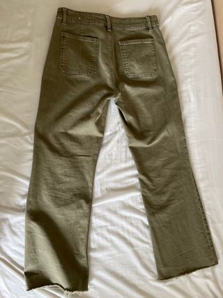 Pantalón Mango Talla 38 Verde Oliva, como nuevos