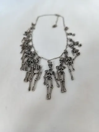 AllSaints Colgante Esqueleto KOKO Plata Necklace