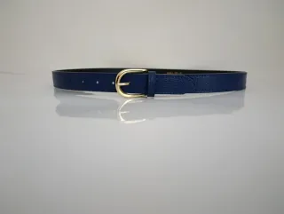 Cintura donna blu con fibbia dorata