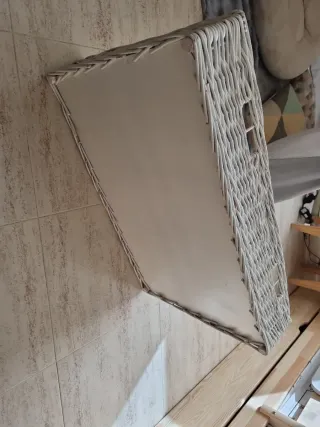 Bandeja mimbre blanca