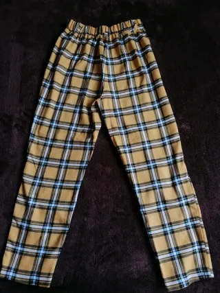 Pantalón cuadros amarillo talla M
