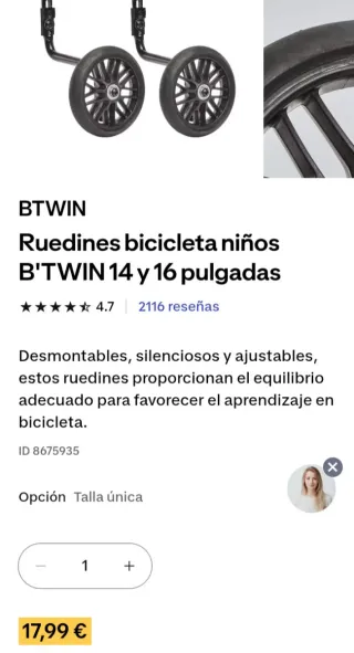 Bicicleta infantil B'TWIN 16 pulgadas