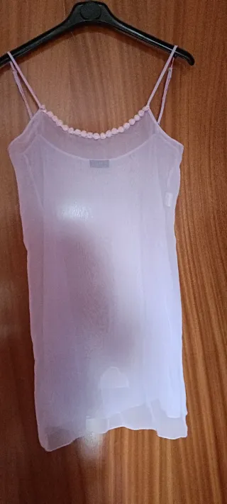 Conjunto lencería camisón y bata rosa