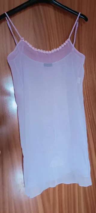 Conjunto lencería camisón y bata rosa