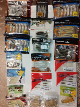 Lote vinilos pesca black bass