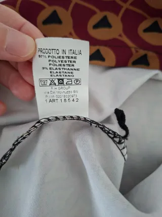 Mini abito fantasia rosso borgogna e senape