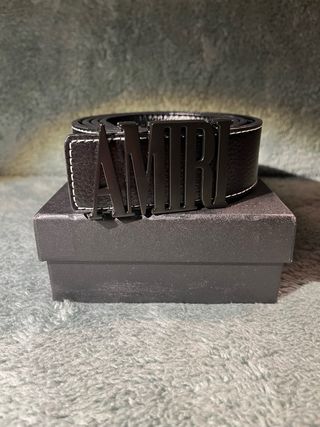 Cinturón AMIRI Negro con Hebilla Negra