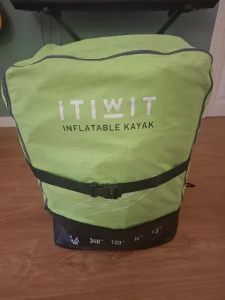 Kayak hinchable 2 plazas remos chalecos inchador