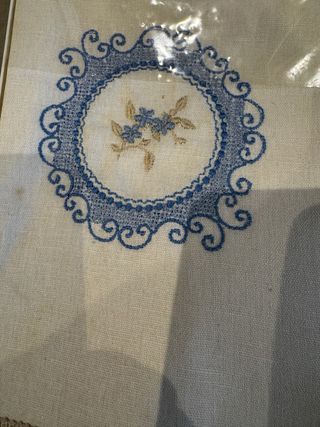 Lenzuola sopra e federe vintage pregiate in cotone