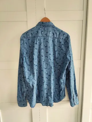 Camisa Massimo Dutti denim estampado flores