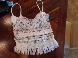 Top Pull&Bear estampado flecos talla S