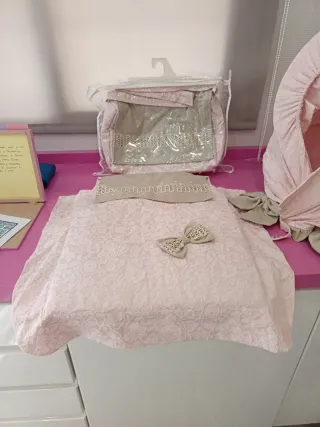 Conjunto para cochecito de bebé rosa