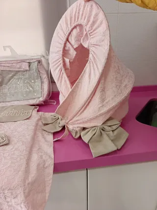 Conjunto para cochecito de bebé rosa
