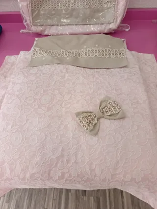 Conjunto para cochecito de bebé rosa