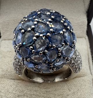 Anillo Oro 18kt Zafiros y Diamantes