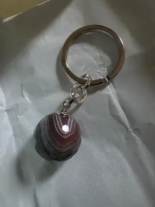 Portachiavi con sfera in Agata Botswana
