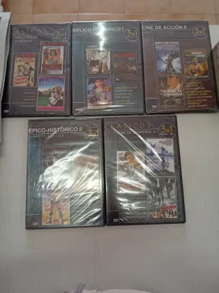 5 DVDs de Películas Clásicas y Bélicas